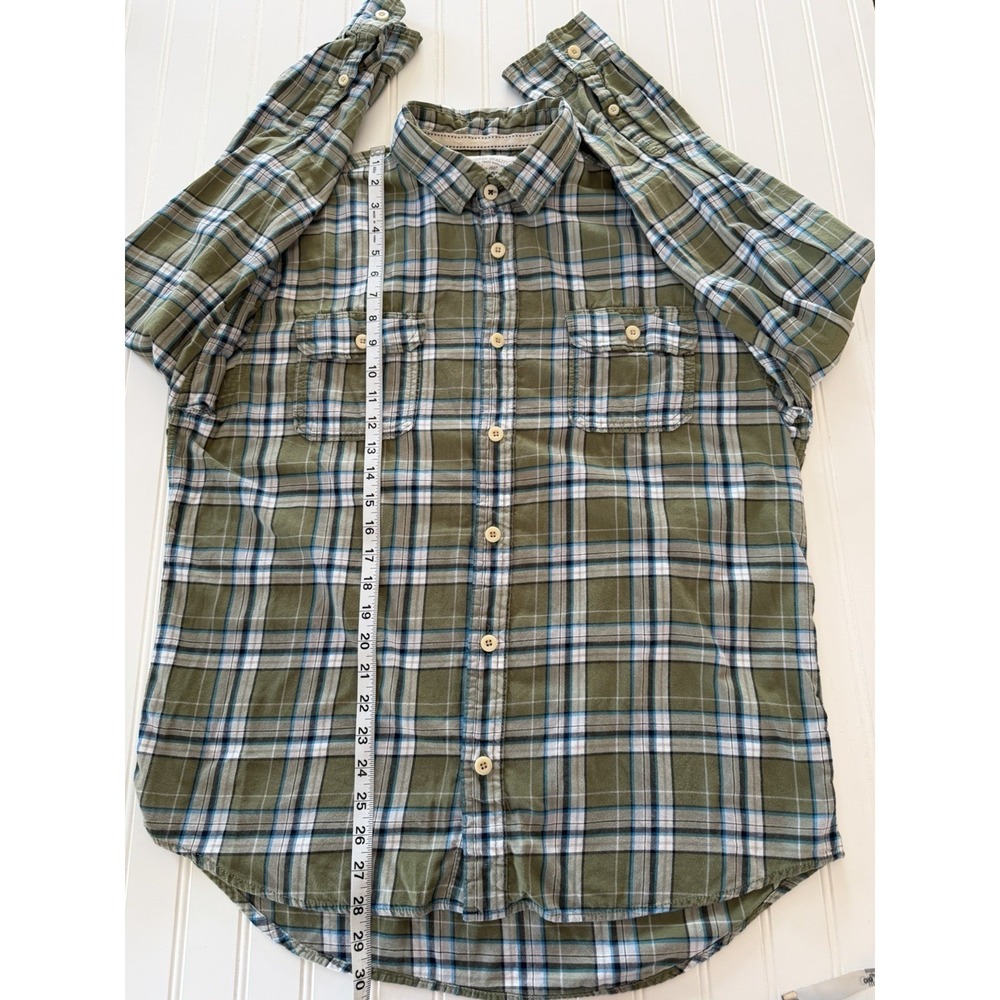 Aeropostale Men's XL Flannel Shirt • Green & Blue Plaid • 100% Cotton - Picture 5 of 8